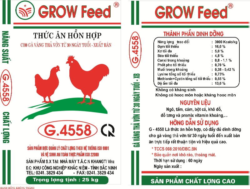 Thức ăn hỗn hợp cho gà vàng thả vườn từ 30 ngày tuổi đến xuất bán