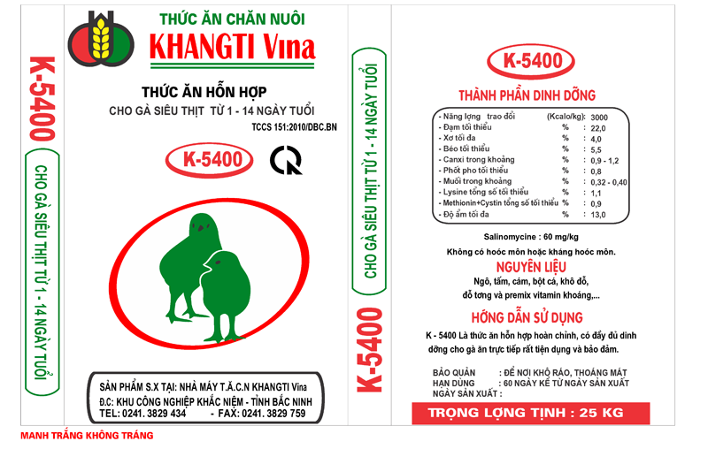 Thức ăn hỗn hợp cho gà siêu thịt từ 1 - 14 ngày tuổi