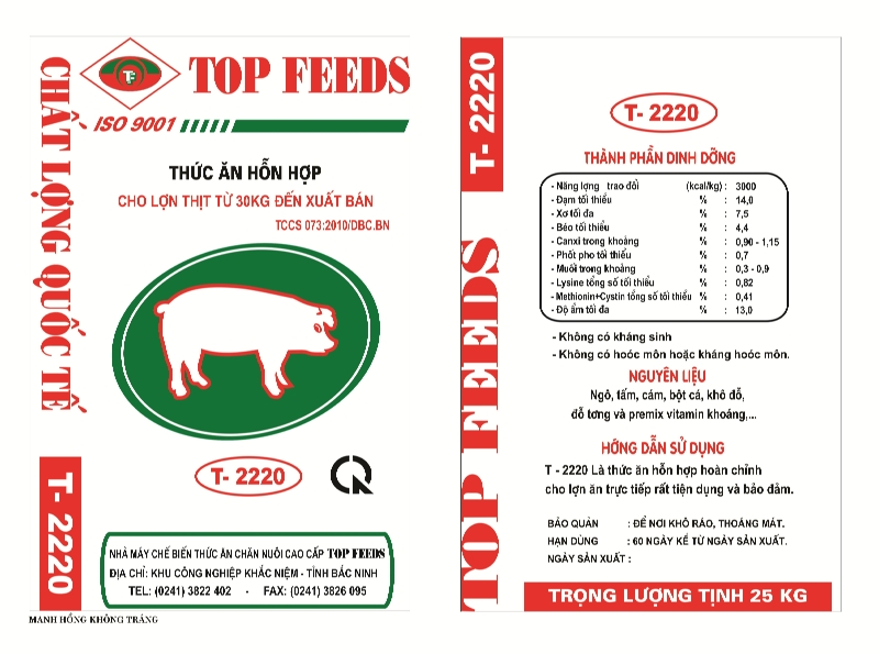 Thức ăn hỗn hợp cho lợn thịt từ 30kg đến xuất bán