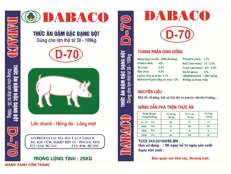 Thức ăn đậm đặc dạng bột cho lợn thịt từ 30 - 100kg