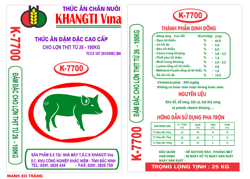 Thức ăn đậm đặc cao cấp cho lợn thịt từ 26 - 100kg