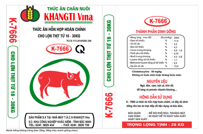 Thức ăn hỗn hợp hoàn chỉnh cho lợn thịt từ 16 - 30kg