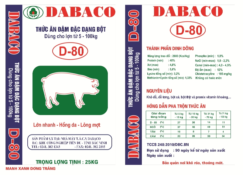 Thức ăn đậm đặc dạng bột cho lợn từ 5 - 100kg