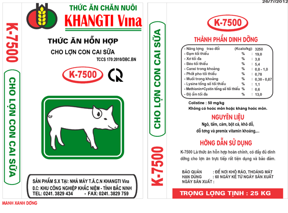 Thức ăn hỗn hợp cho lợn con cai sữa