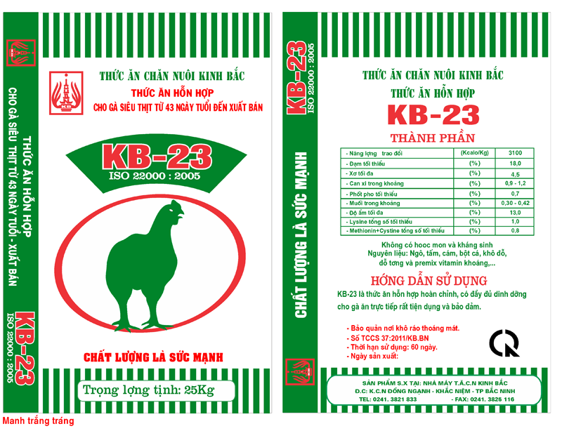 Thức ăn hỗn hợp cho gà siêu thịt từ 43 ngày tuổi đến xuất bán