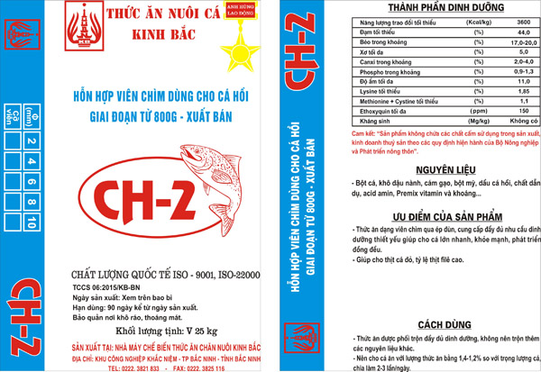 Hỗn hợp viên chìm dành cho cá hồi giai đoạn từ 800g đến xuất bán