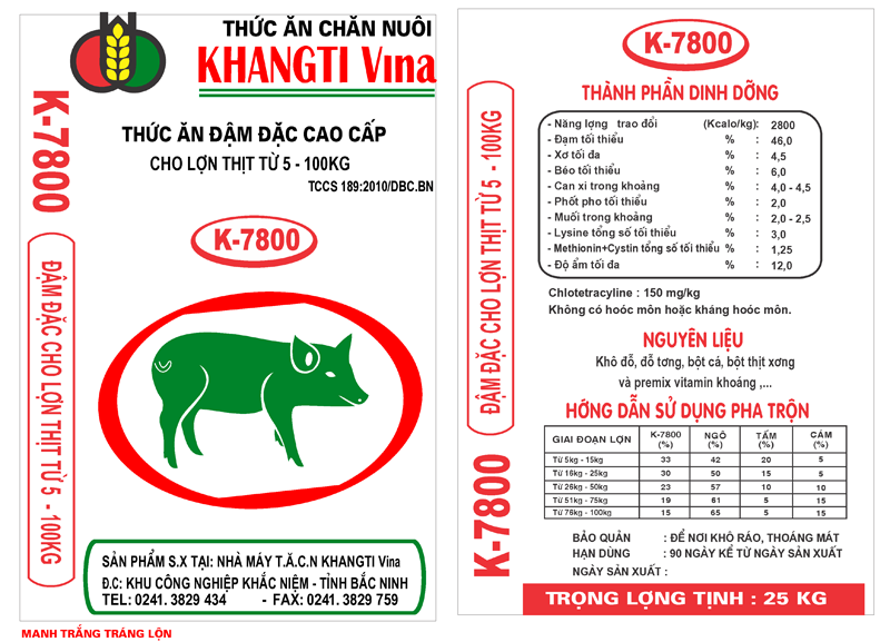 Thức ăn đậm đặc cao cấp cho lợn thịt từ 5 - 100kg