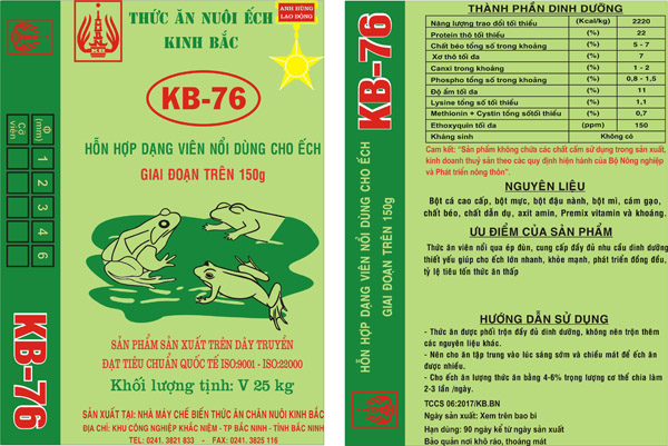 Hỗn hợp dạng viên nổi cho ếch giai đoạn trên 150g