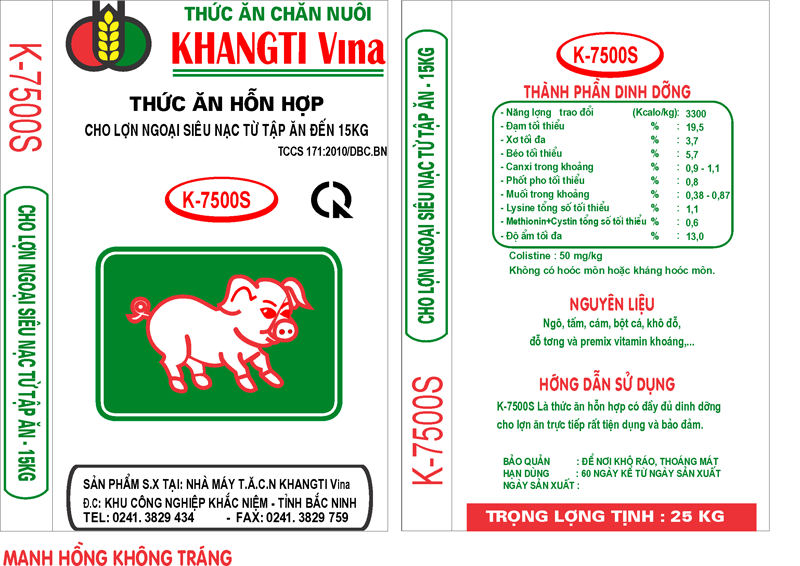 Thức ăn hỗn hợp cho lợn ngoại siêu nạc từ tập ăn đến 15kg